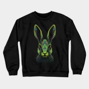 Colorful Psychedelic Easter Bunny Painting - Vibrant Easter Art Crewneck Sweatshirt